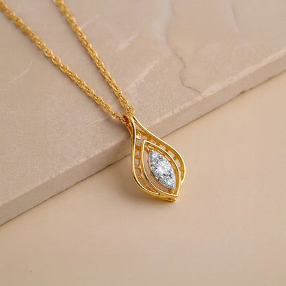 Gold Lattice Light Lab Grown Diamond Pendant