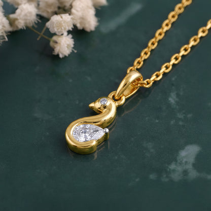 Gold Floating Grace Lab Grown Diamond Pendant