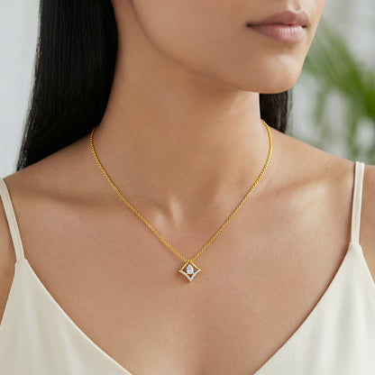 Gold Prism Poise Lab Grown Diamond Pendant