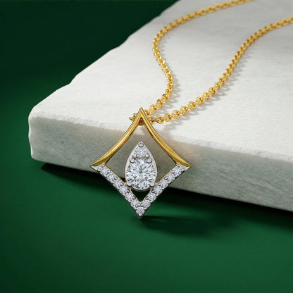 Gold Prism Poise Lab Grown Diamond Pendant
