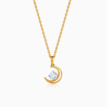 Gold Celestial Curve Lab Grown Diamond Pendant