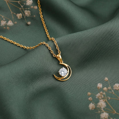 Gold Celestial Curve Lab Grown Diamond Pendant