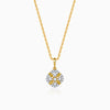 Gold Quiet Flower Lab Grown Diamond Pendant