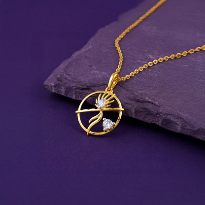 Gold Unbound Loop Lab Grown Diamond Pendant