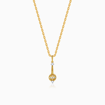 Gold Vajra Gada Lab Grown Diamond Pendant