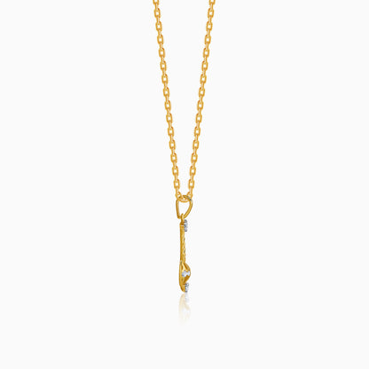 Gold Vajra Gada Lab Grown Diamond Pendant