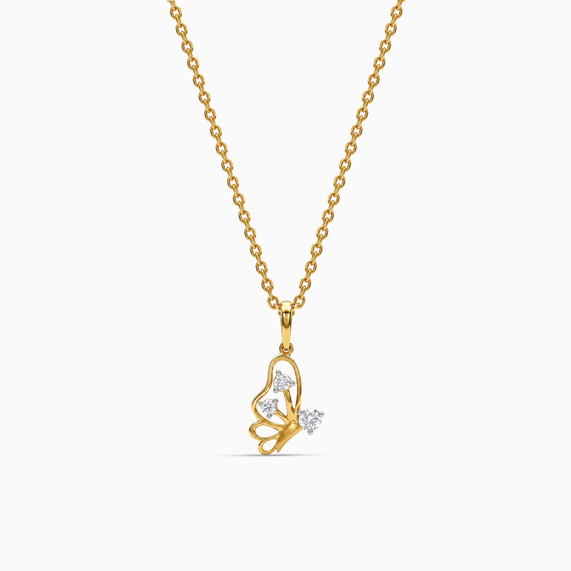 Gold Papillon Grace Lab Grown Diamond Pendant