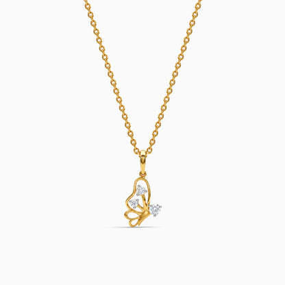 Gold Papillon Grace Lab Grown Diamond Pendant
