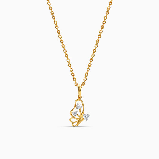 Gold Papillon Grace Lab Grown Diamond Pendant