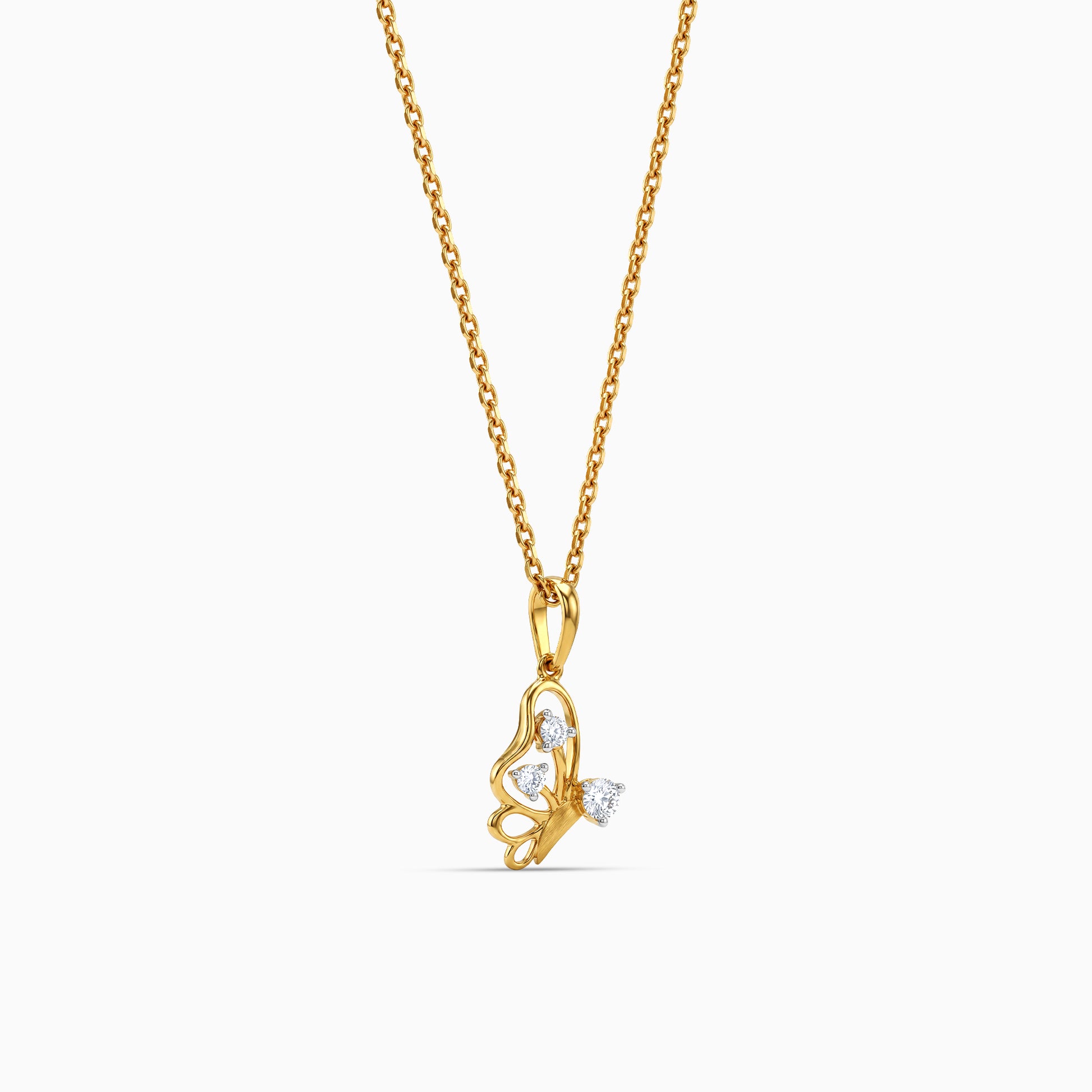 Gold Papillon Grace Lab Grown Diamond Pendant