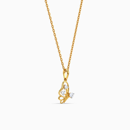 Gold Papillon Grace Lab Grown Diamond Pendant