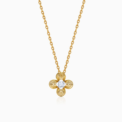 Gold Fleur Halo Lab Grown Diamond Pendant