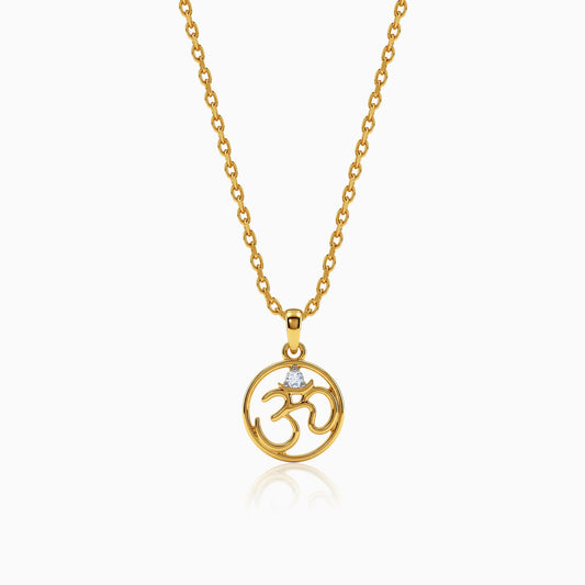 Gold Sacred Om Lab Grown Diamond Pendant