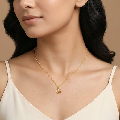 Gold Sacred Om Lab Grown Diamond Pendant