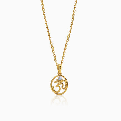 Gold Sacred Om Lab Grown Diamond Pendant
