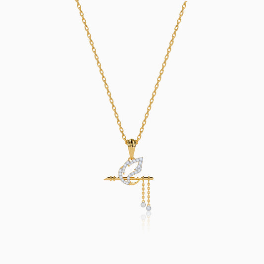 Gold Vrindavan Charm Lab Grown Diamond Pendant