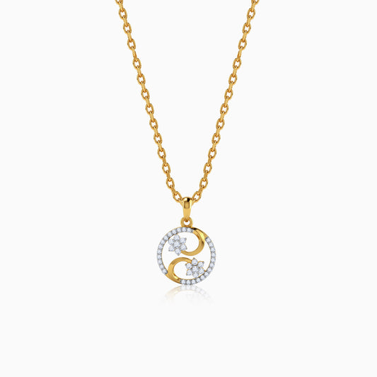 Gold Flowerfied Lab Grown Diamond Pendant
