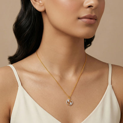 Gold Flowerfied Lab Grown Diamond Pendant