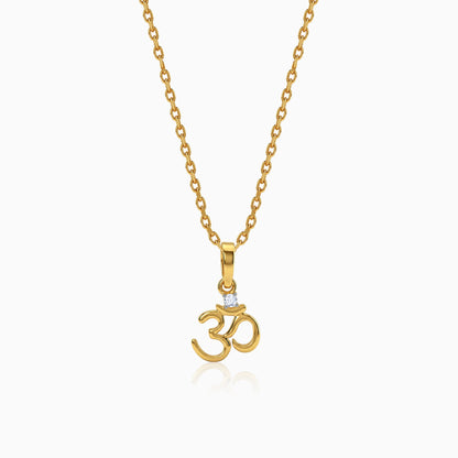Gold Classic Omkara Lab Grown Diamond Pendant