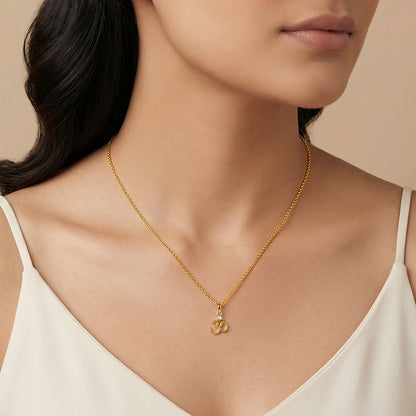Gold Classic Omkara Lab Grown Diamond Pendant