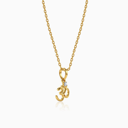 Gold Classic Omkara Lab Grown Diamond Pendant