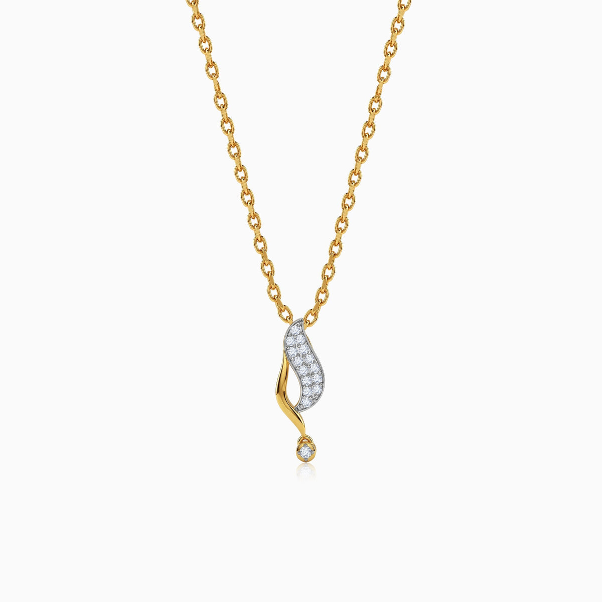 Gold Curvefall Lab Grown Diamond Pendant