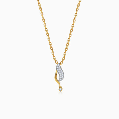 Gold Curvefall Lab Grown Diamond Pendant