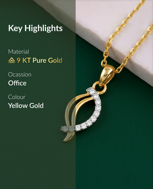 Gold Petal Lab Grown Diamond Pendant
