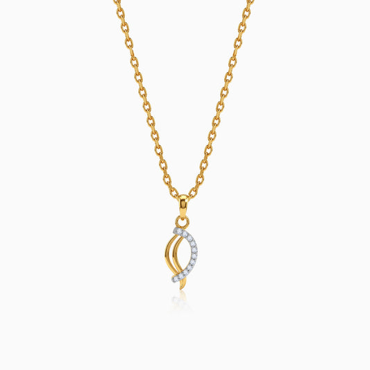 Gold Petal Lab Grown Diamond Pendant