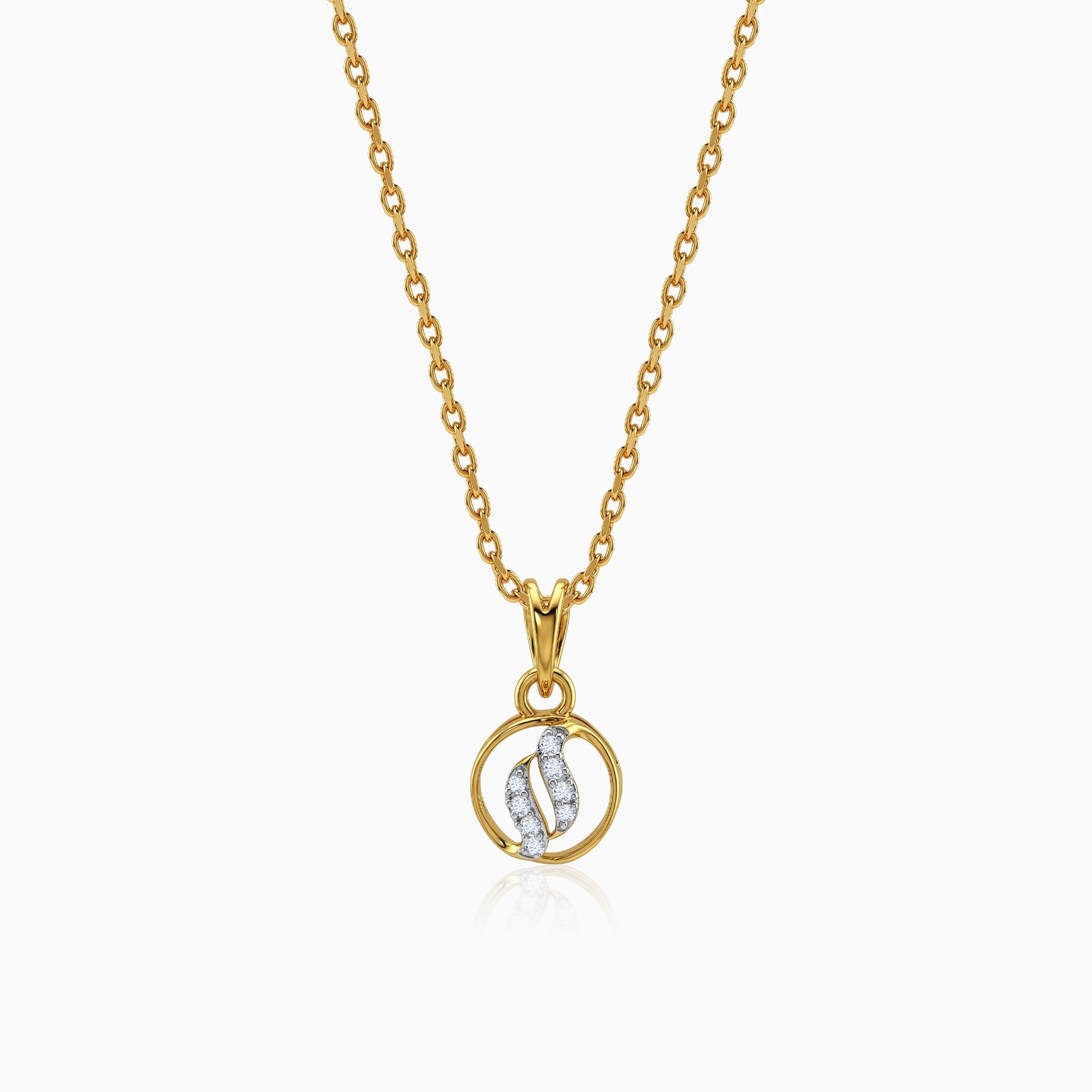 Gold Stylish Blossom Lab Grown Diamond Pendant