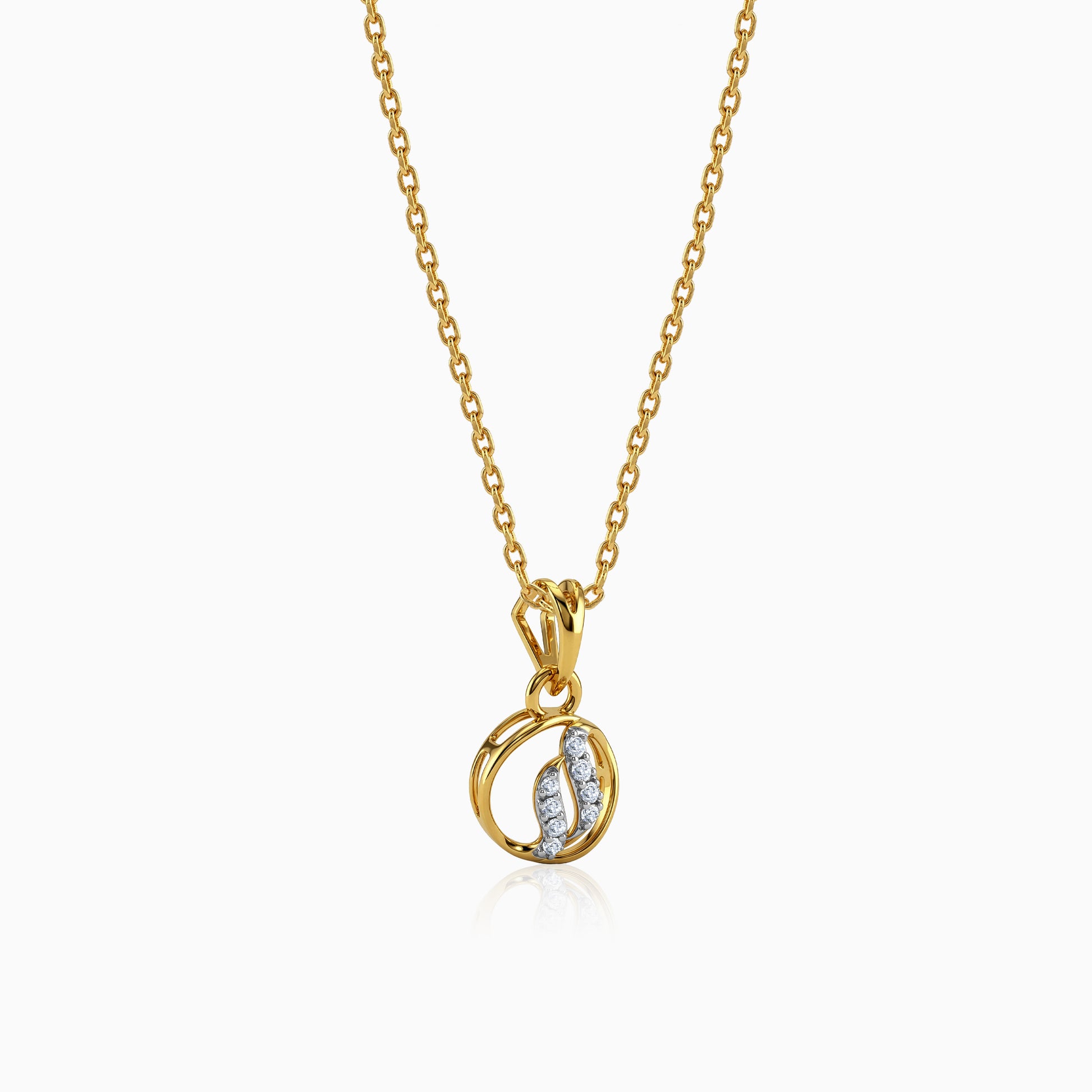 Gold Stylish Blossom Lab Grown Diamond Pendant