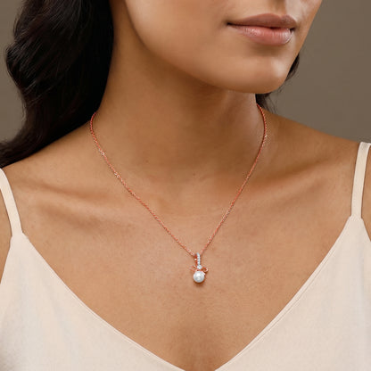 Anushka Sharma Rose Gold Cielo Bow Lab Grown Diamond Pendant