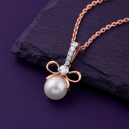 Anushka Sharma Rose Gold Cielo Bow Lab Grown Diamond Pendant
