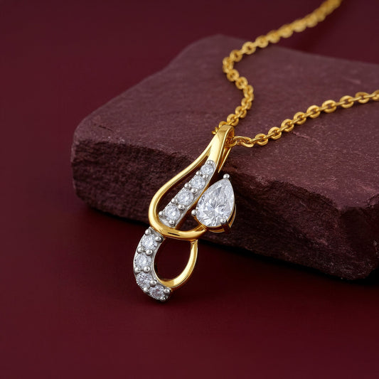 Gold Radiant Forme Lab Grown Diamond Pendant