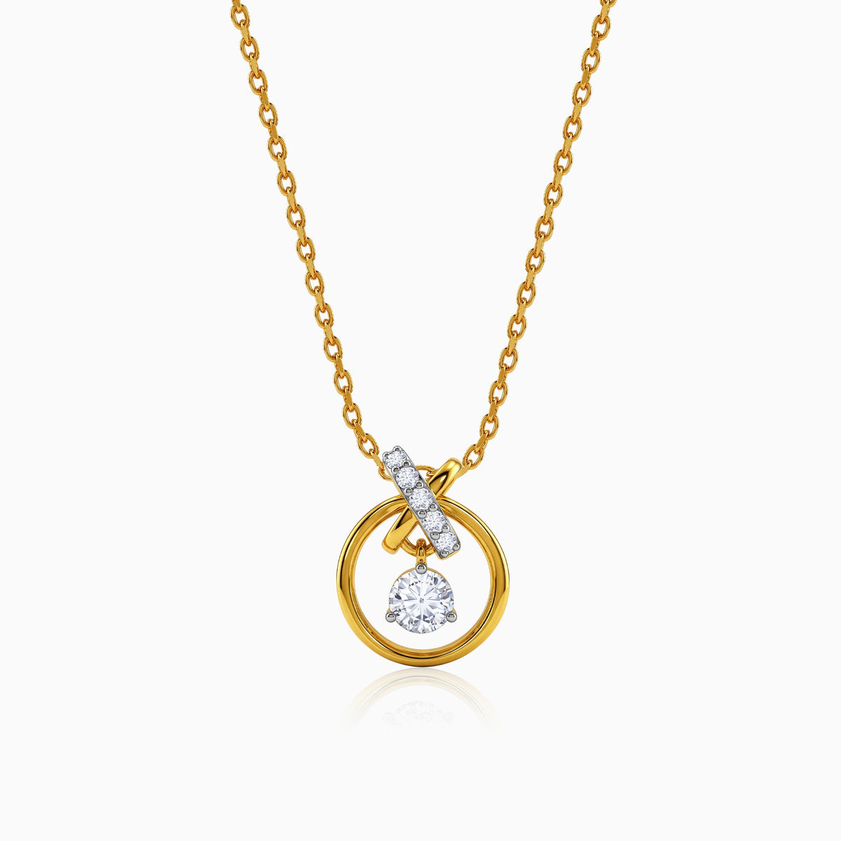 Gold Borealis Lab grown Diamond Pendant