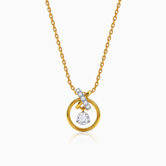 Gold Borealis Lab grown Diamond Pendant
