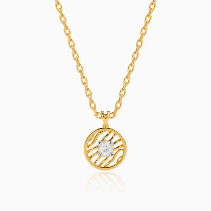 Gold Threaded Orbit Lab Grown Diamond Pendant