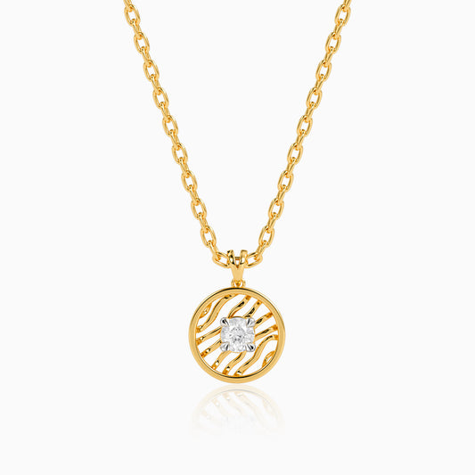 Gold Threaded Orbit Lab Grown Diamond Pendant