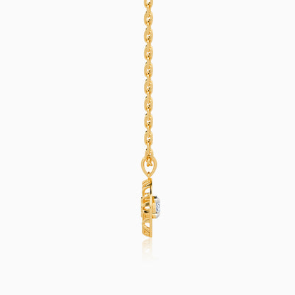Gold Threaded Orbit Lab Grown Diamond Pendant