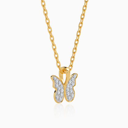 Gold Fluttering Smile Lab Grown Diamond Pendant