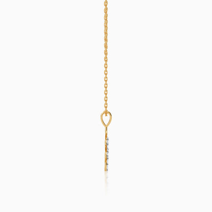 Gold Leaf Bliss Lab Grown Diamond Pendant