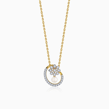 Gold Amata Floral Lab Grown Diamond Pendant