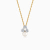 Gold Pearl Bud Story Lab Grown Diamond Pendant