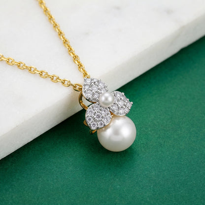 Anushka Sharma Gold Pearl Bud Story Lab Grown Diamond Pendant