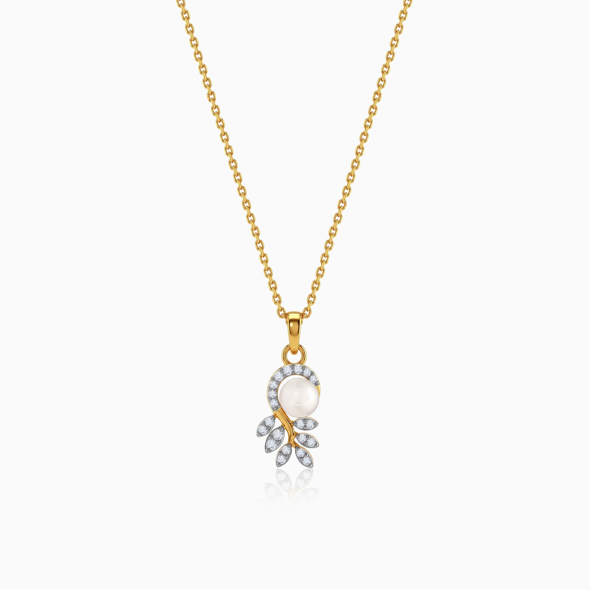 Gold Vine of Her Lab grown Diamond Pendant
