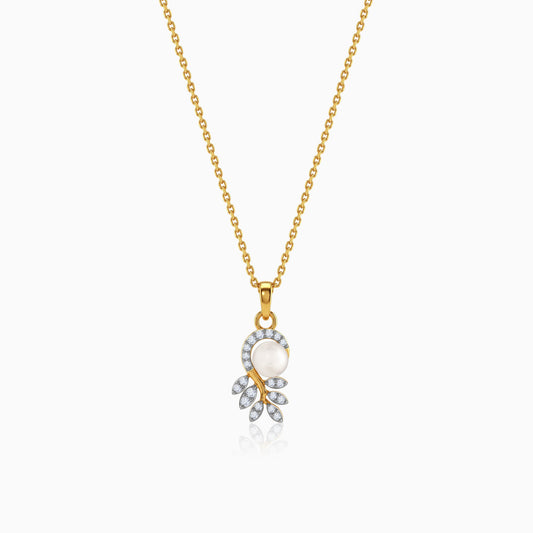 Gold Vine of Her Lab grown Diamond Pendant