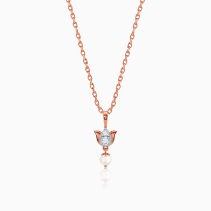 Anushka Sharma Rose Gold Elara Lotus Lab Grown Diamond Pendant