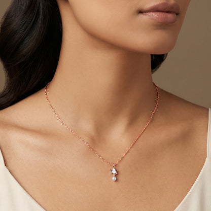 Anushka Sharma Rose Gold Elara Lotus Lab Grown Diamond Pendant