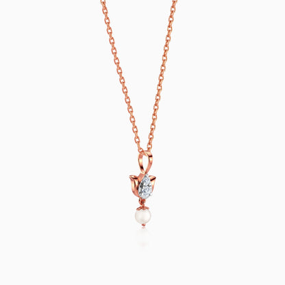 Anushka Sharma Rose Gold Elara Lotus Lab Grown Diamond Pendant