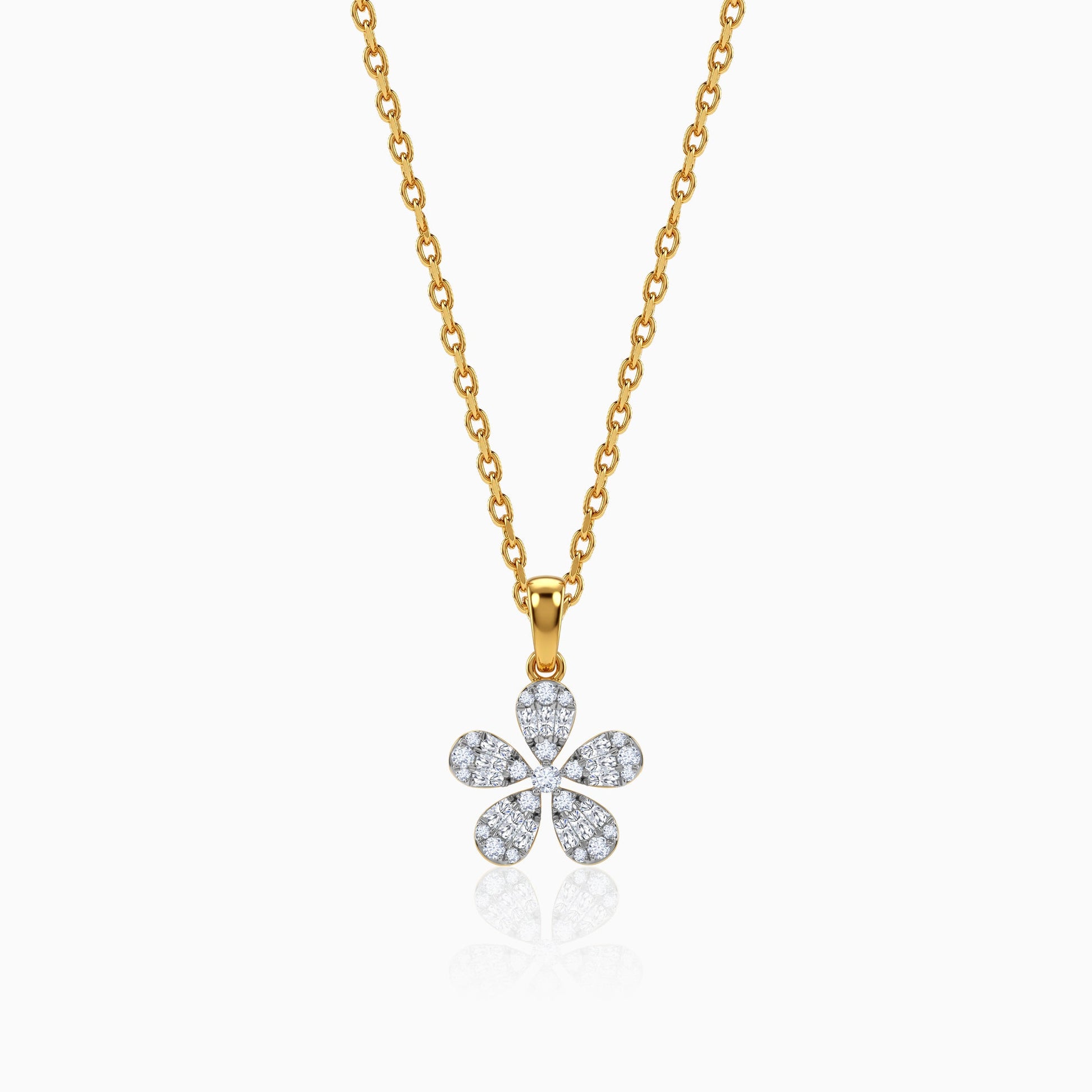 Gold Bloom Bold Lab Grown Diamond Pendant